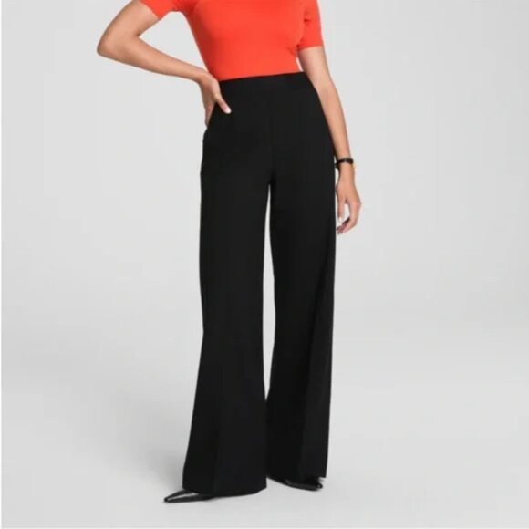 SPANX Pants Womens Medium Black SPANXsupersmooth PerfectFit Ponte Wide Leg Pant - Picture 1 of 14